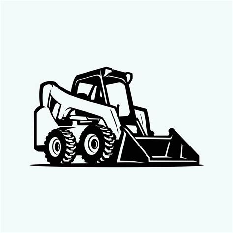 skid steer front view clipart|loader clip art black and white.